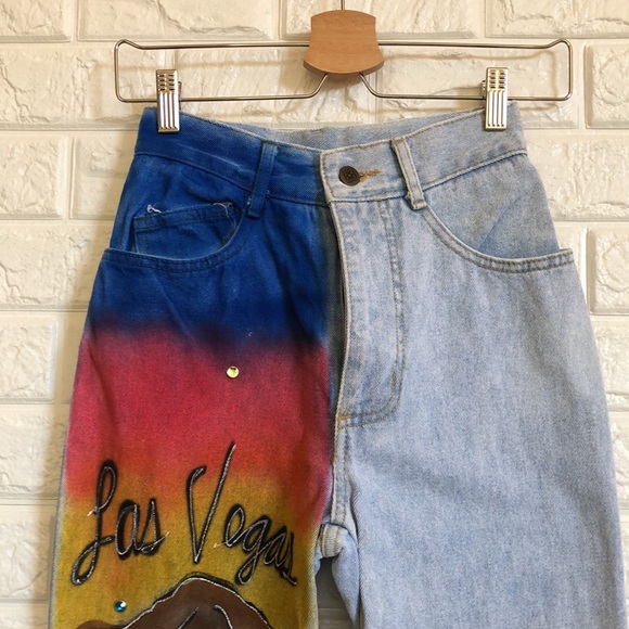 Vtg 80’s Las Vegas painted high rise PUSSHH design - Picture 5 of 12